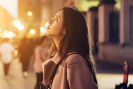Woman looking above